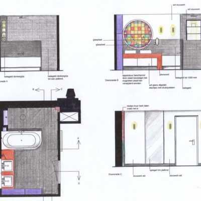 ontwerp badkamer appartement in kerk Oudwijk te Utrecht door LINDESIGN.AMSTERDAM